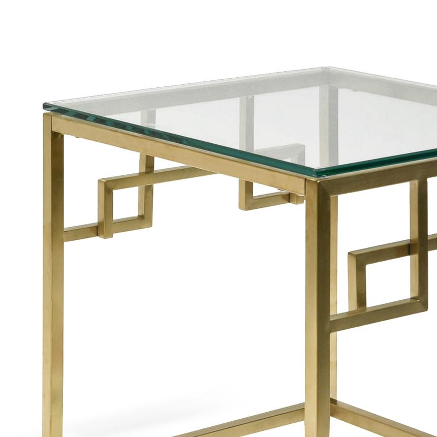 Side Table - Glass Top - Brushed Gold Base - Notbrand