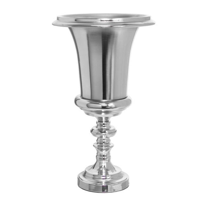 Silver Trumpet Vase Metal Urn - Small - Notbrand
