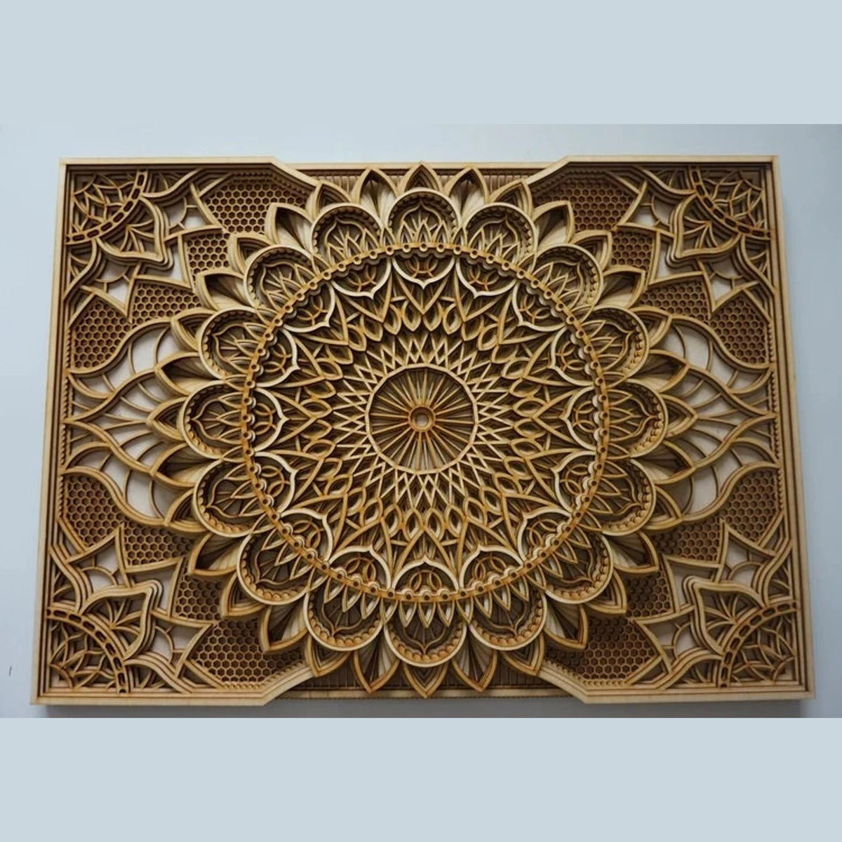 Sombre Handcrafted Wood Mandala Wall Art - Gold - Notbrand
