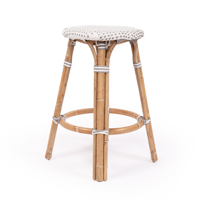 Solace Rattan Backless Counter Stool – Fog - Notbrand