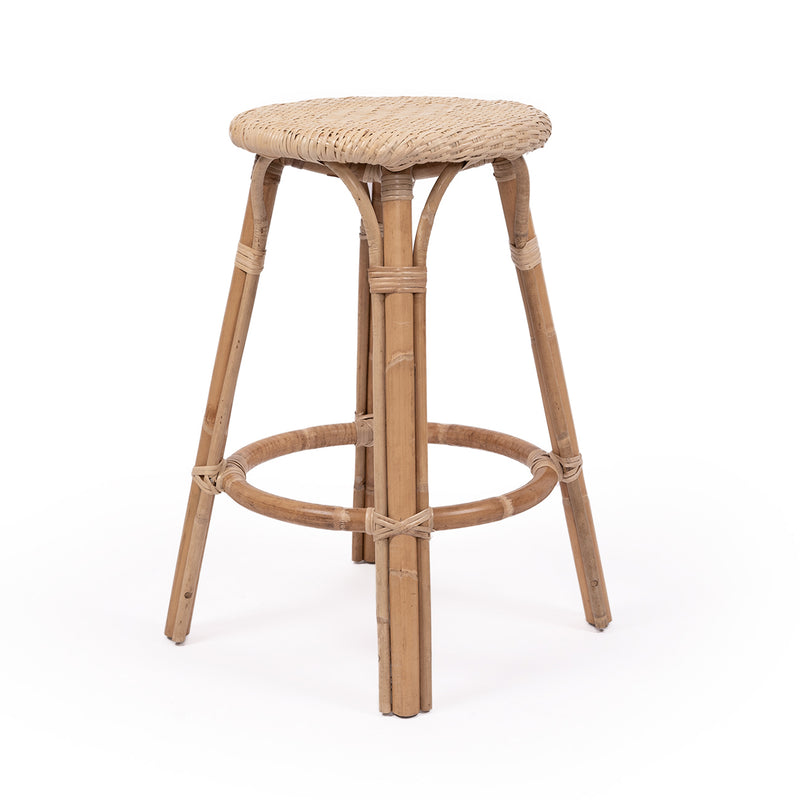 Solace Rattan Backless Counter Stool – Natural - Notbrand