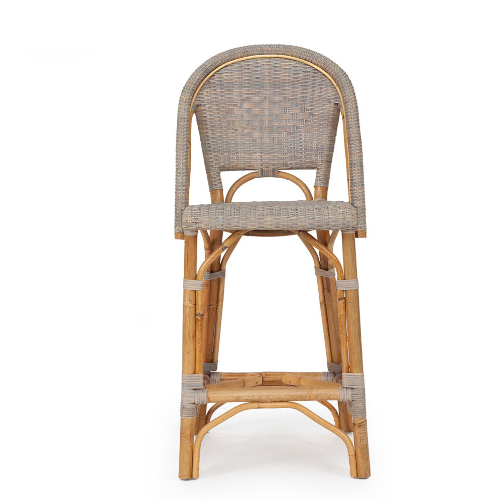 Solace Rattan Counter Stool - Washed Grey - Notbrand