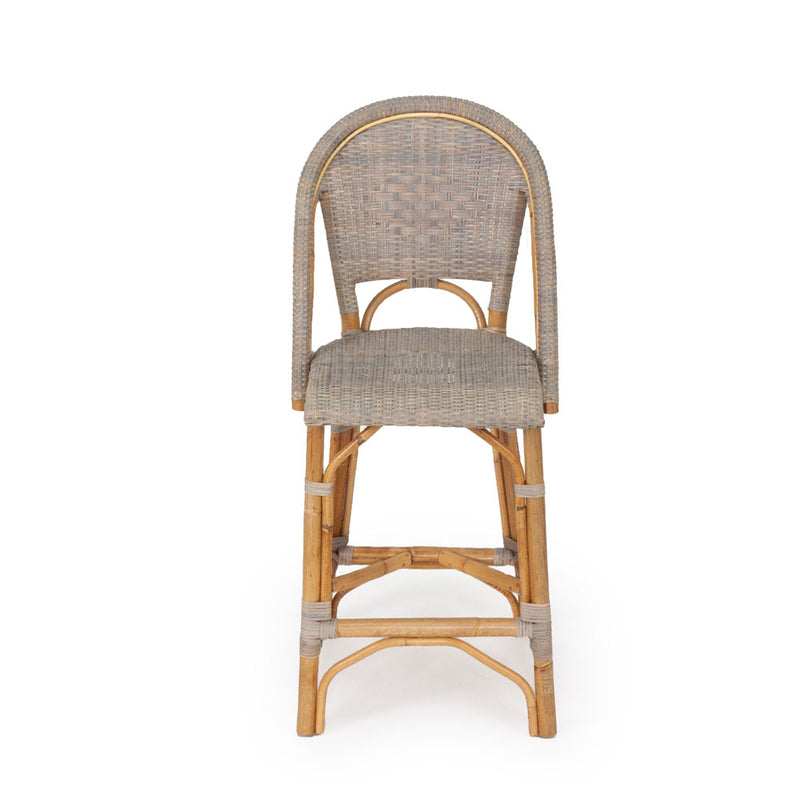 Solace Rattan Counter Stool - Washed Grey - Notbrand