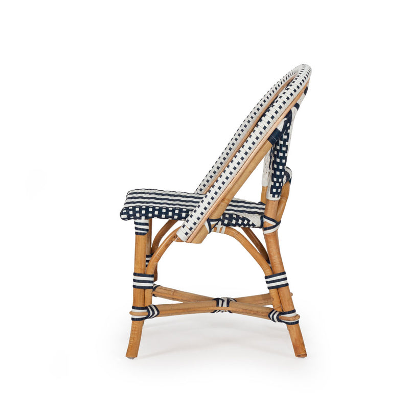 Solace Rattan Kids Chair – Navy Striped - Notbrand