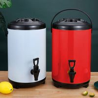 Stainless Steel Milk Tea Barrel With Faucet - Red - Notbrand