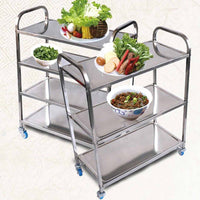 Stainless Steel Square Utility Cart Small - 4 Tier - Notbrand