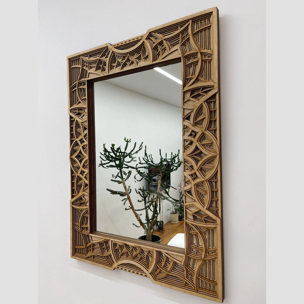 Stedhek Wooden Mandala Mirror - Natural - Notbrand