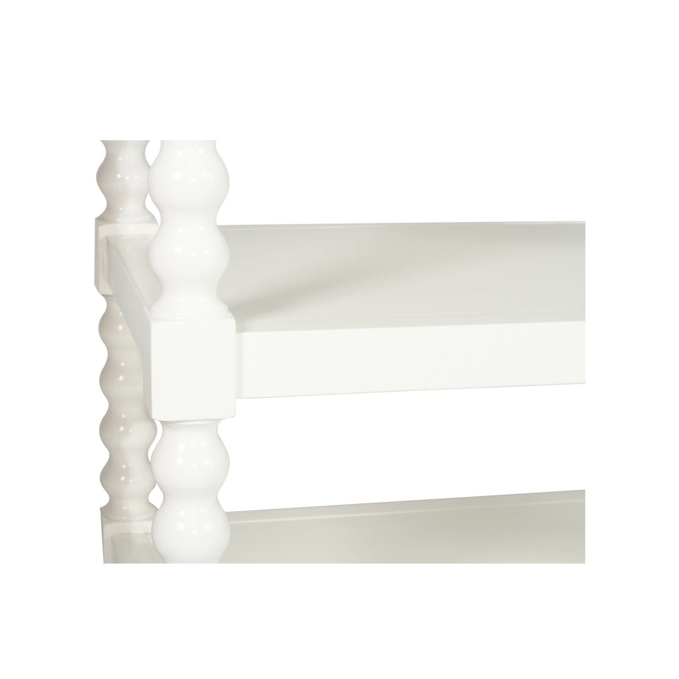 Keni Bobbin Frame Bedside Table – White - Notbrand