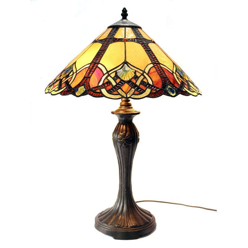 Sunset Tiffany Style Metal Table Lamp - Large - Notbrand