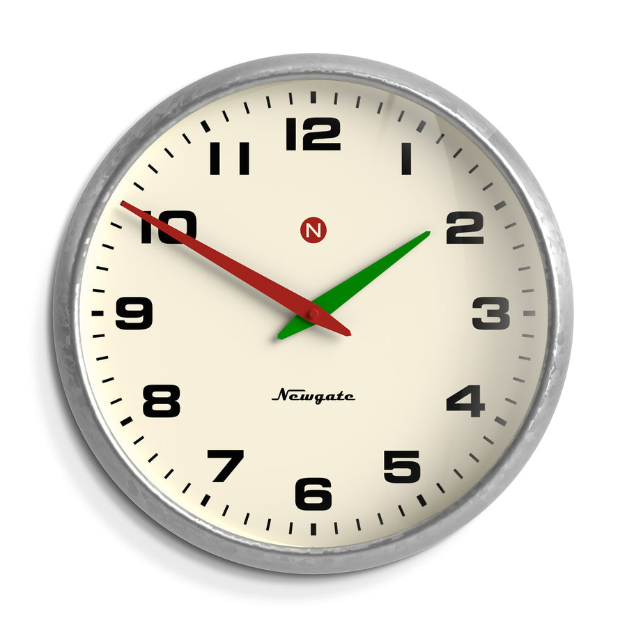 Newgate Superstore Wall Clock Alpha Dial - Galvanised - Notbrand