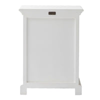 Halifax Timber Bedside Table with Dividers Classic White - Notbrand