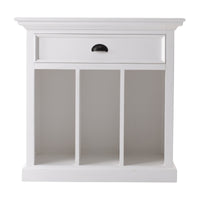 Halifax Mahogany Bedside Table with Dividers - Classic White - Notbrand