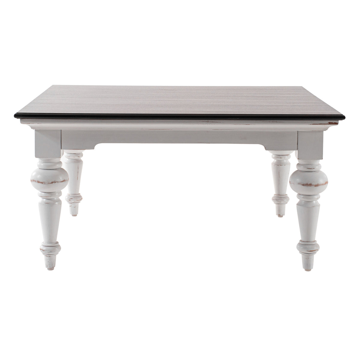 Provence Accent Square Coffee Table - White Distress & Deep Brown - Notbrand