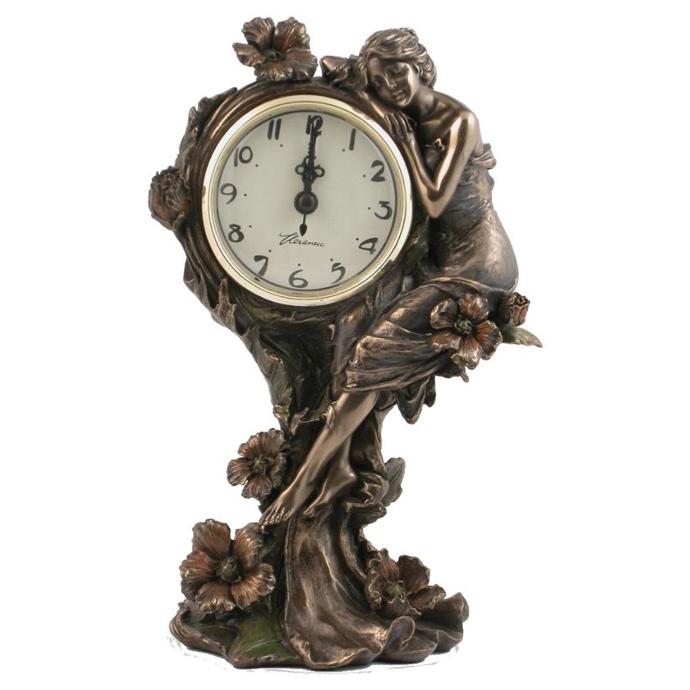Languid lady Table Clock Bronze Figurine - Notbrand