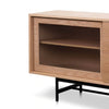 2.1m Wooden Entertainment TV Unit - Natural with Flute Glass Door - Notbrand
