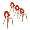 Set of 4 Tech Orange Dining Chairs - Notbrand