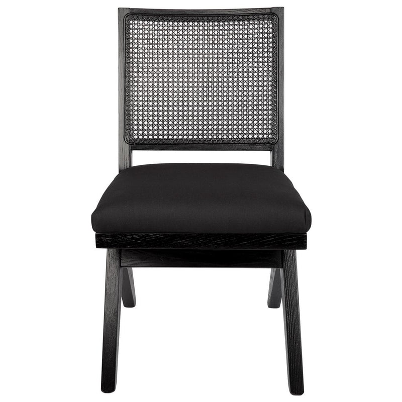 The Imperial Dining Chair - Black Frame w Black Linen - Notbrand
