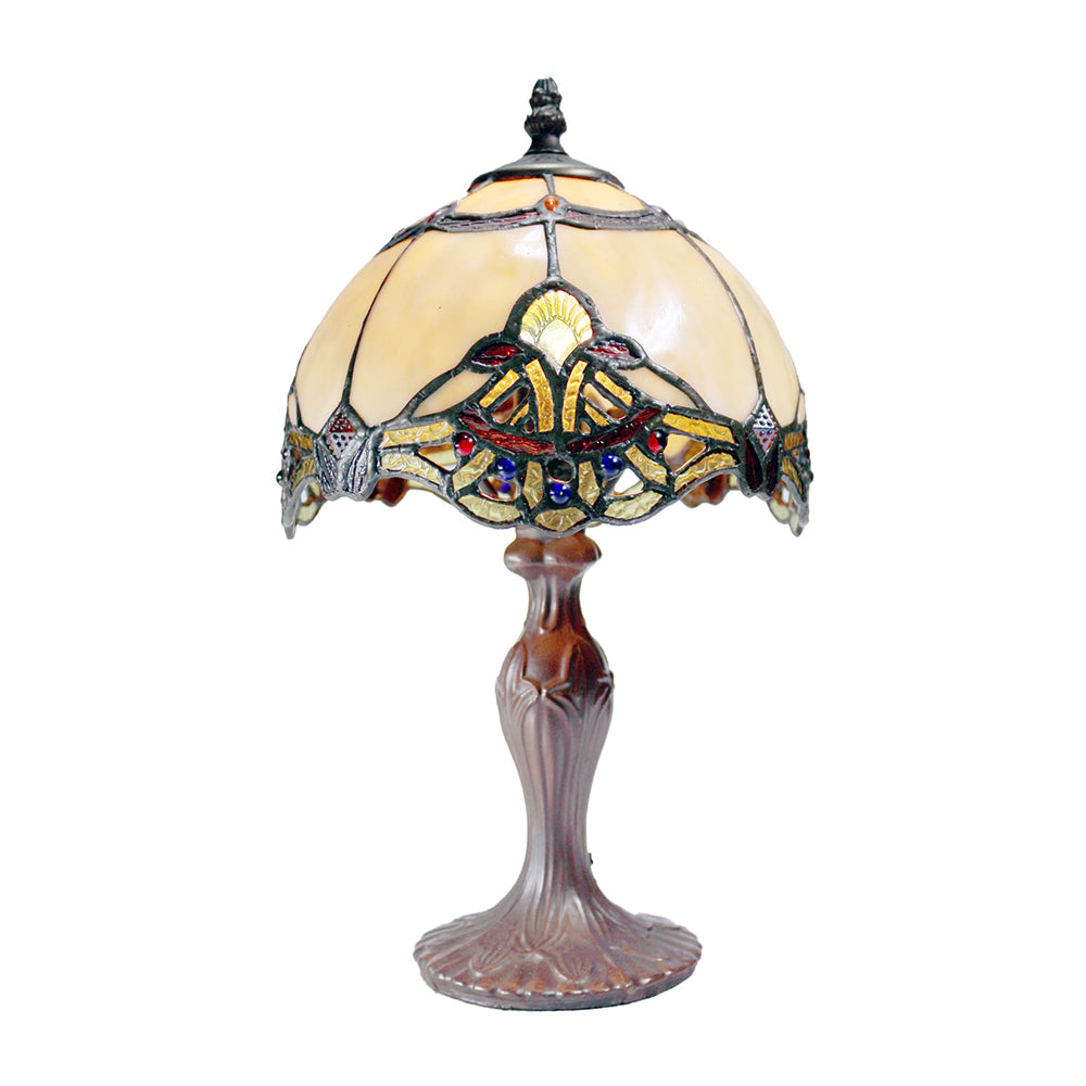 Halisca Tiffany Style Table Lamp In Beige - Small - Notbrand