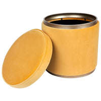 Totti Velvet Storage Stool - Yellow - Notbrand