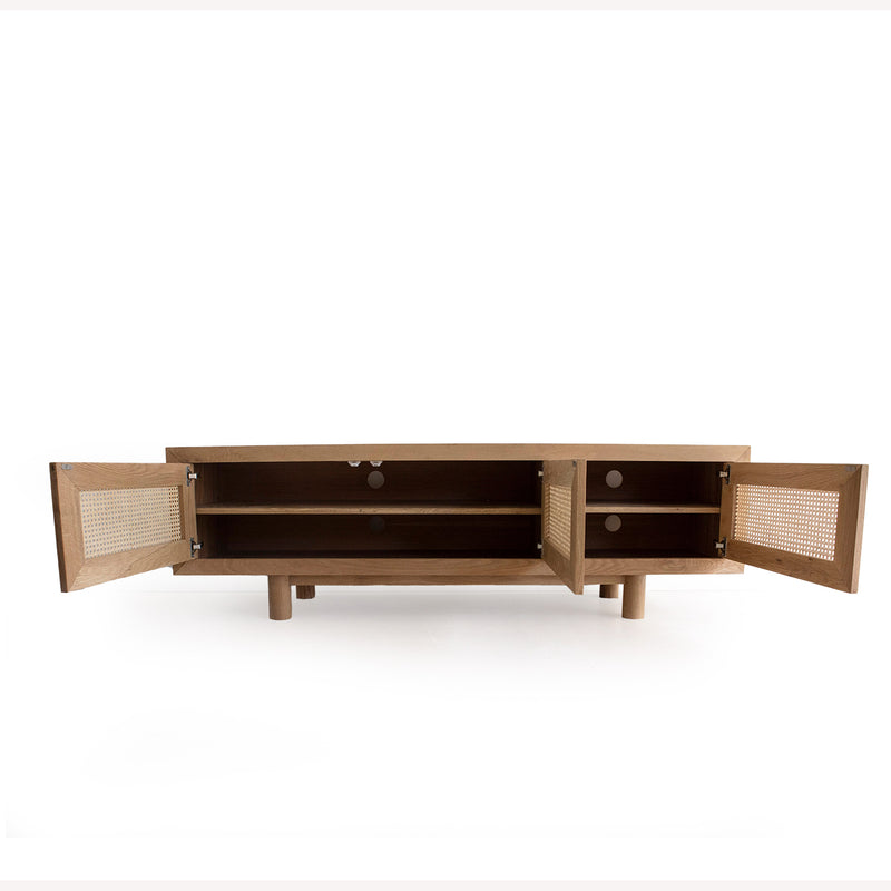 Tropical Springs Entertainment TV Unit with Three Door - Natural - Notbrand