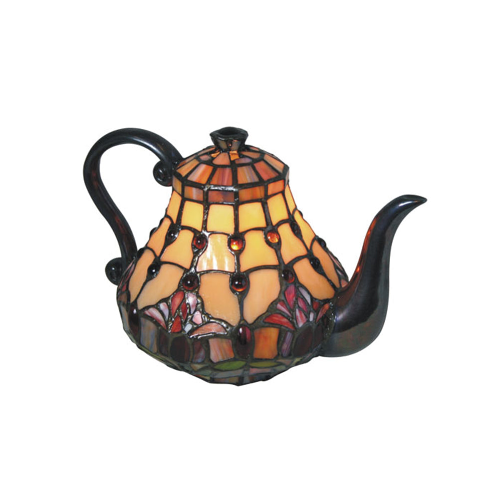Tulip Tiffany Style Teaport Table Lamp - Notbrand