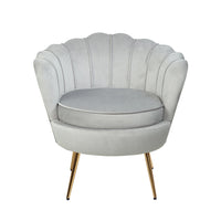 Artiss Armchair Lounge Chair Accent Armchairs Retro Single Sofa Velvet Grey - Notbrand