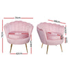 Artiss Armchair Lounge Chair Accent Armchairs Retro Single Sofa Velvet Pink - Notbrand