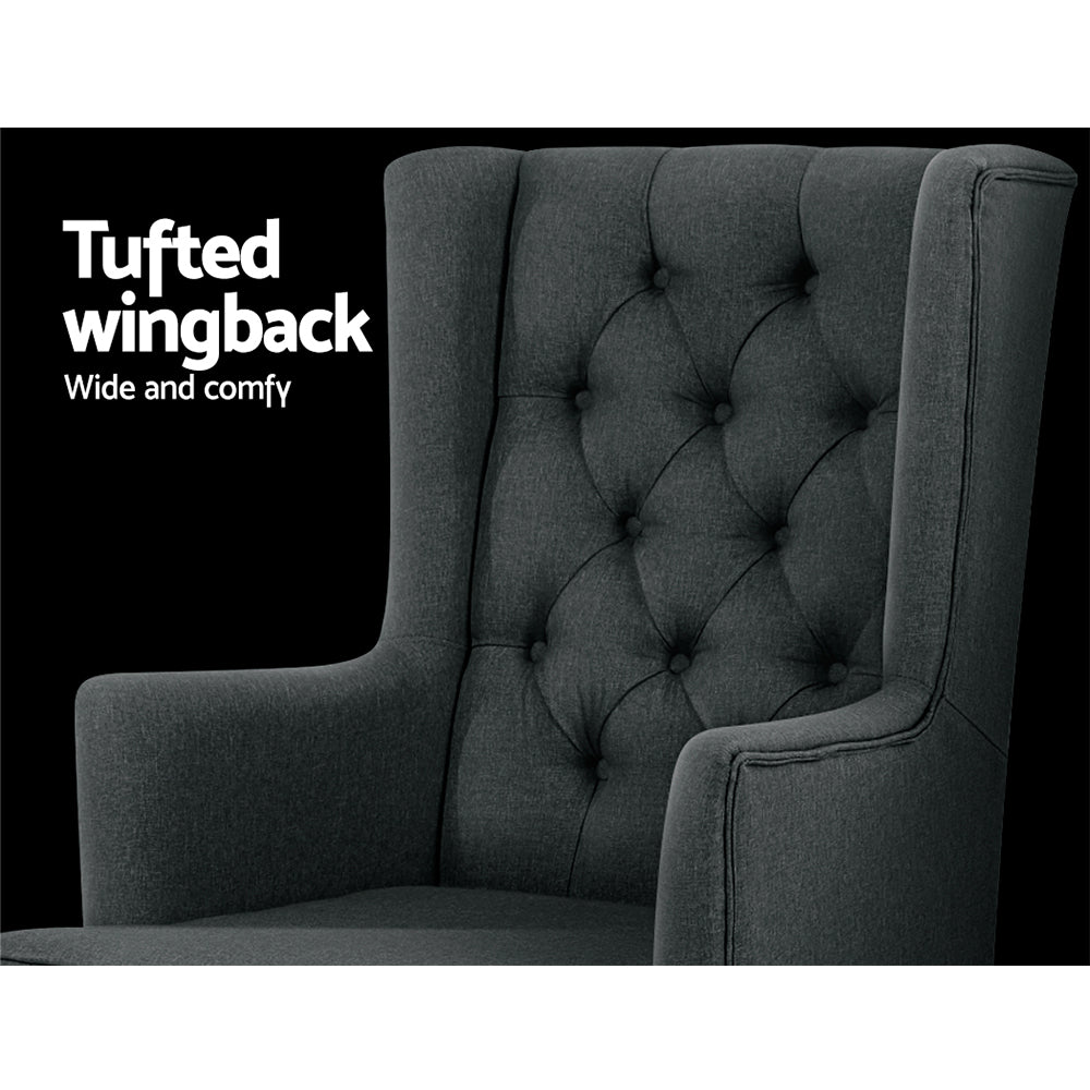 Artiss Fabric Lounge Recliner  - Charcoal - Notbrand