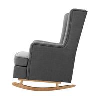 Artiss Rocking Armchair Feeding Chair Linen Fabric Armchairs Lounge Retro Grey - Notbrand