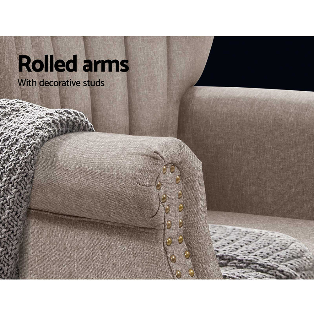 Artiss Accent Single Fabric Sofa - Beige