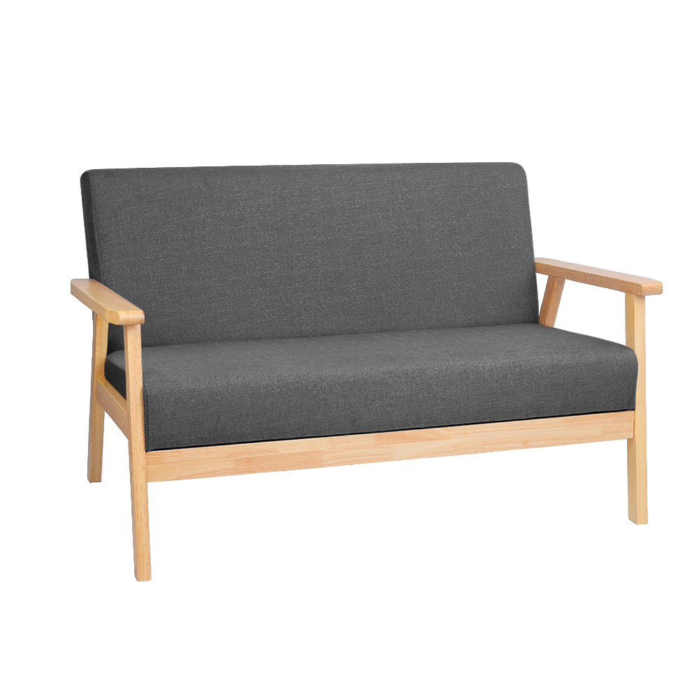 Artiss 2 Seater Fabric Sofa Chair - Grey - Notbrand