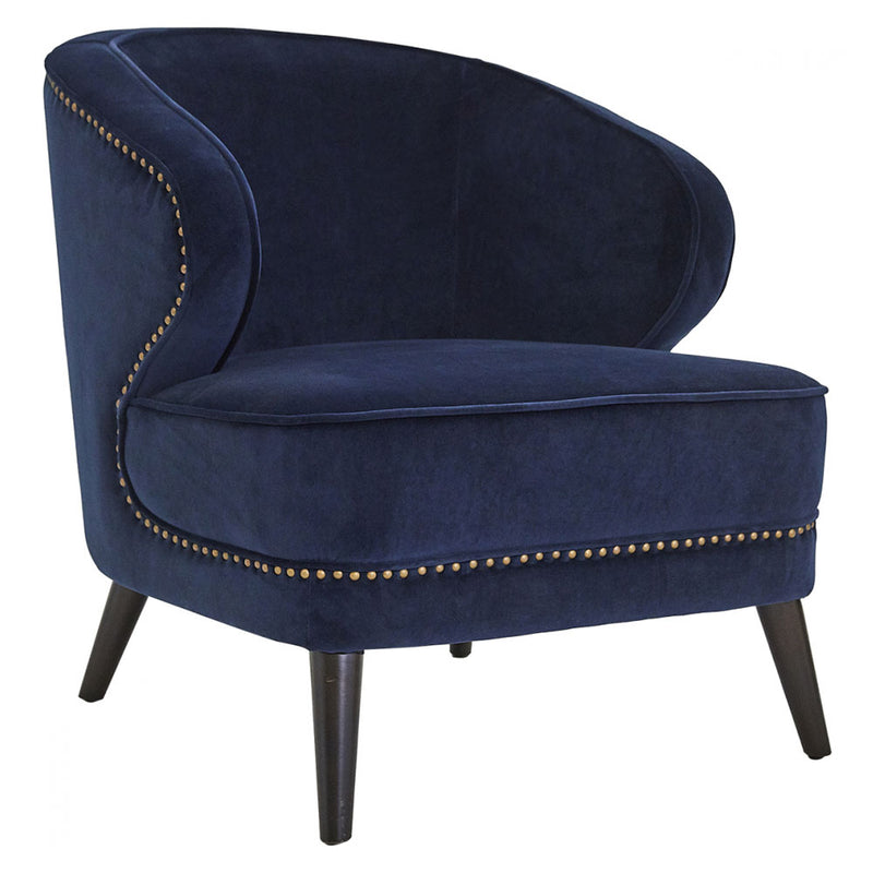 Hallie Studded Occasional Chair - Navy - Notbrand