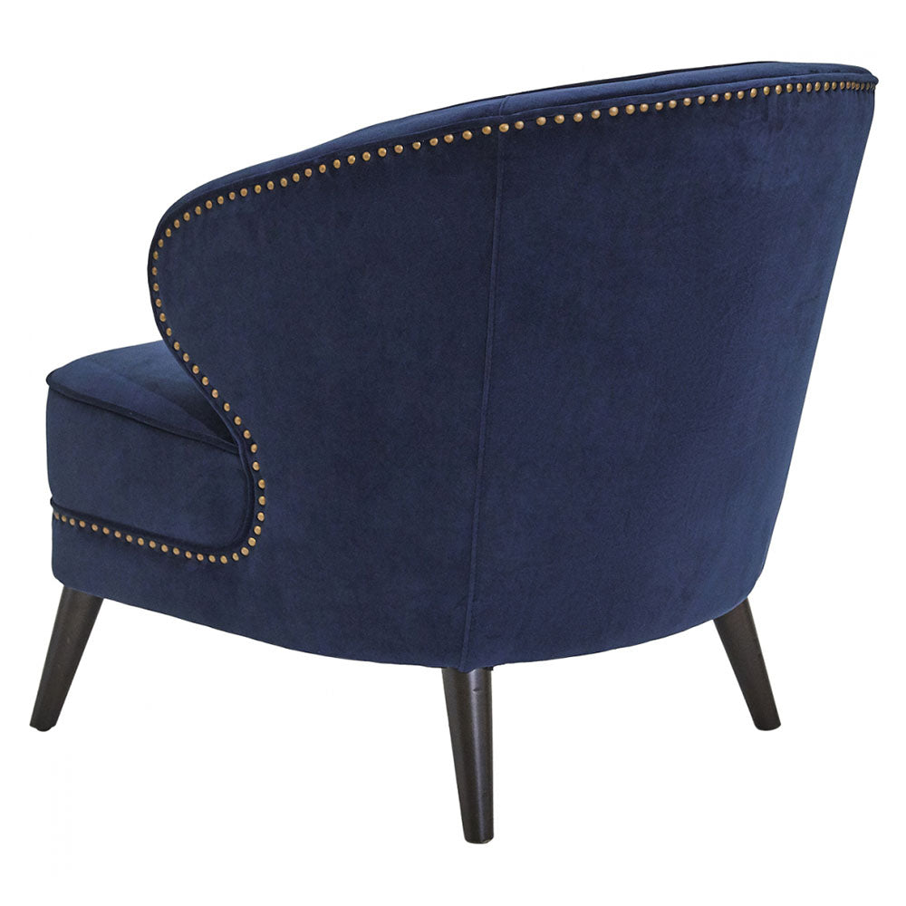 Hallie Studded Occasional Chair - Navy - Notbrand