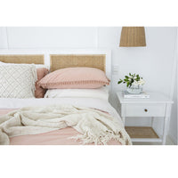 Percy Cane Bedhead in White - Queen Size - NotBrand