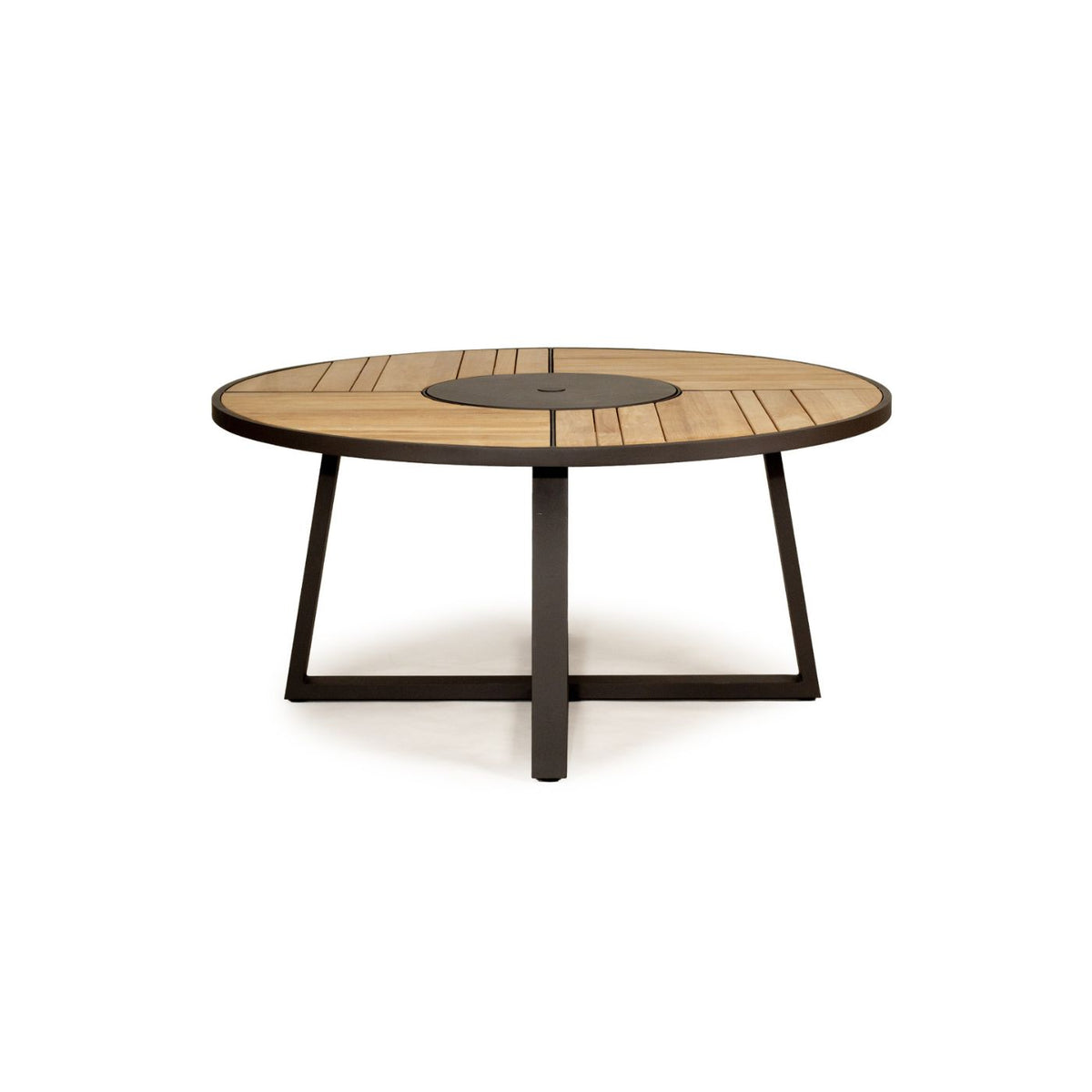 Luke Outdoor Round Dining Table in Asteroid Black - 1.9m - Notbrand