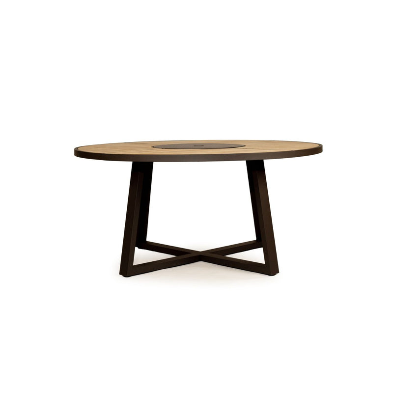 Luke Outdoor Round Dining Table in Asteroid Black - 1.9m - Notbrand