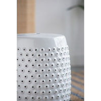 Shelly Ceramic Decorator Stool - White - Notbrand