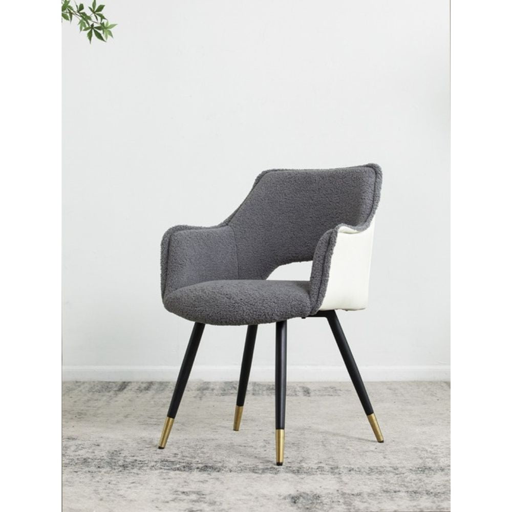 Set of 2 Venera Armed Dining Chairs - Grey - Notbrand