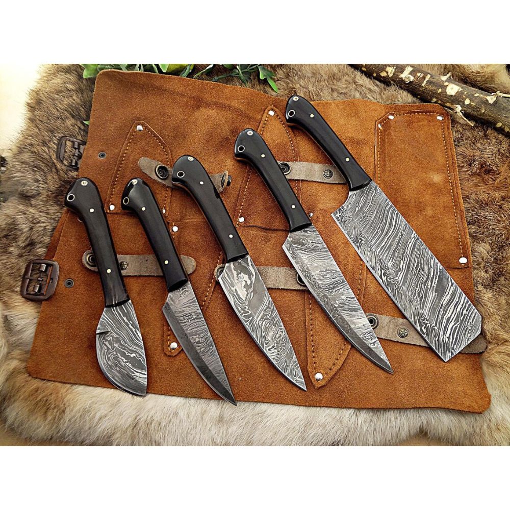 Set of 5 Wanda Damascus Steel Chef's Knives - Notbrand