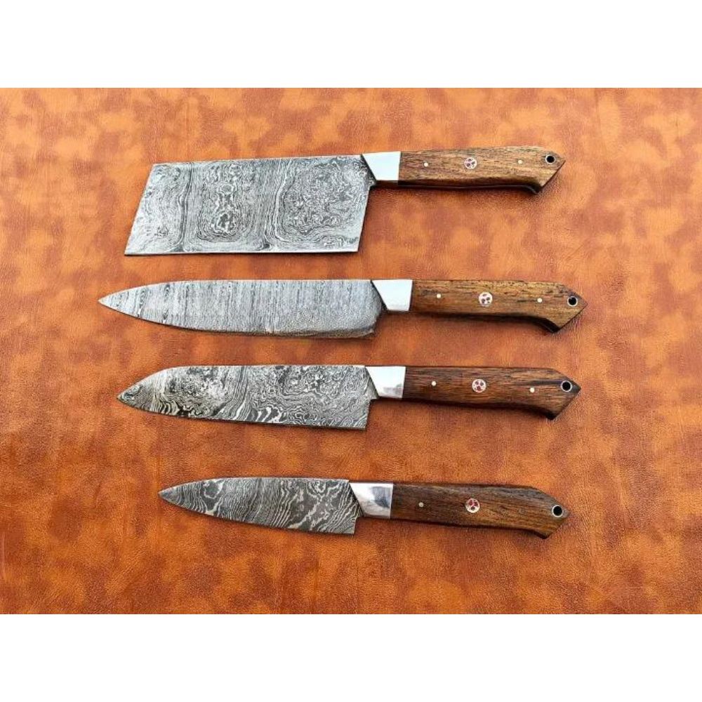 Set of 4 Luis Chef Knives with Leather Roller Bag - Notbrand