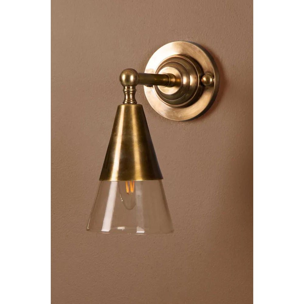Otto Wall Light With Glass Shade - Antique Brass - Notbrand