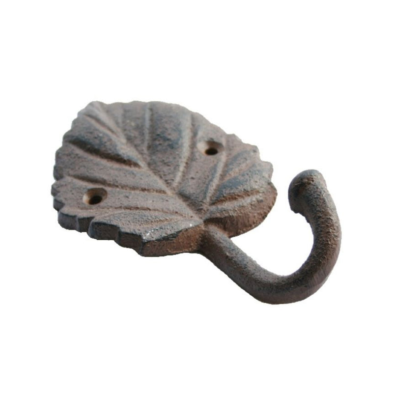 Mulberry Leaf Cast Iron Single Wall Hook - Antique Rust - Notbrand