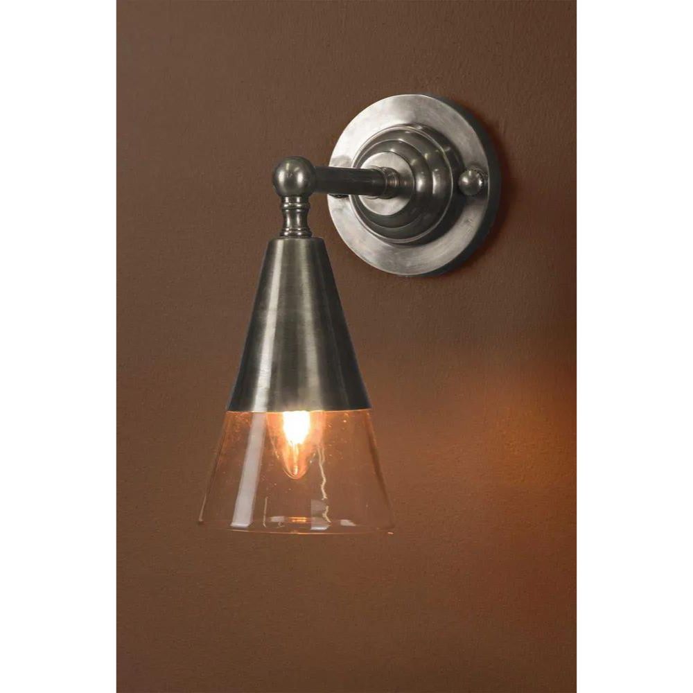 Otto Wall Light With Glass Shade - Antique Silver - Notbrand