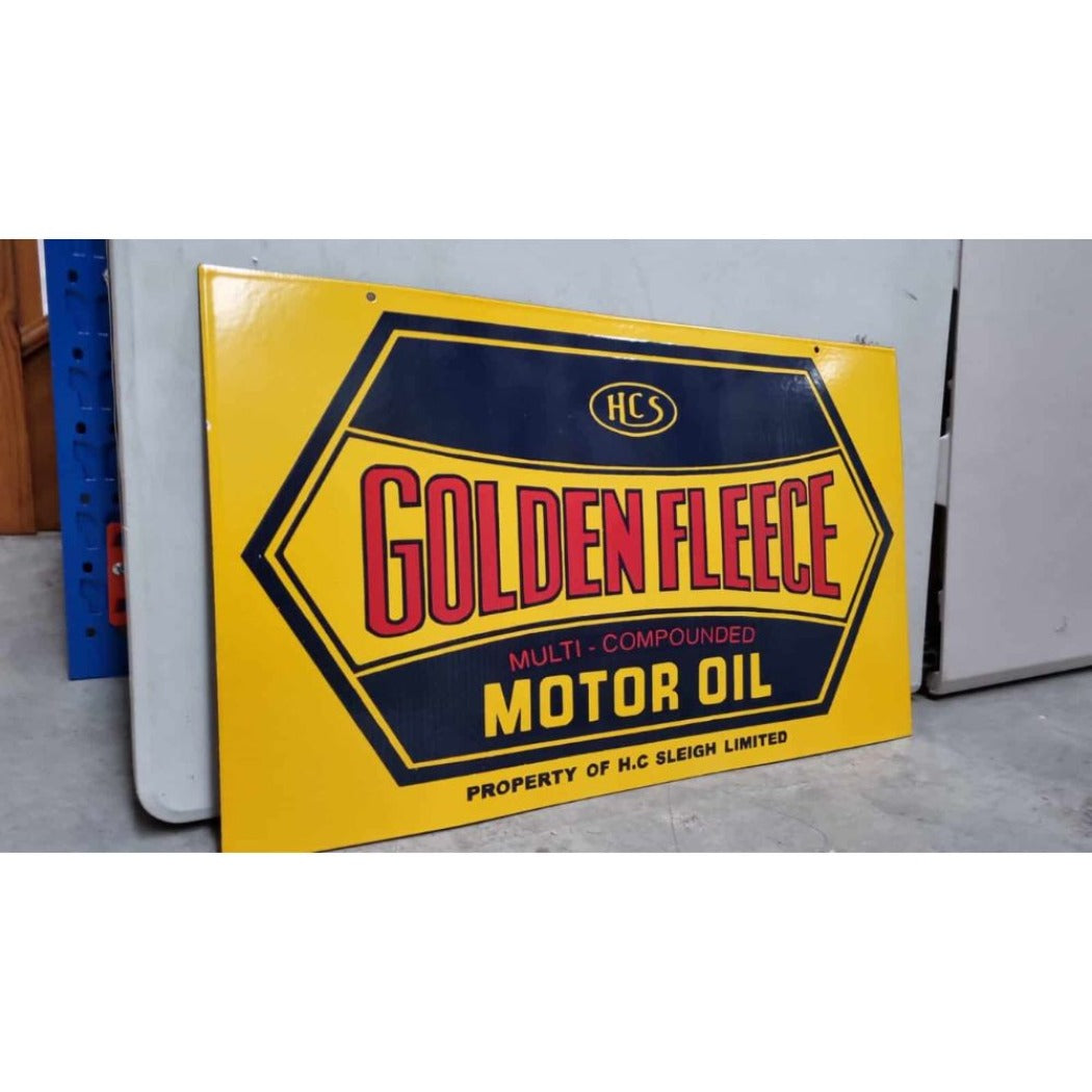 Golden Fleece Motor Oil Enamel Sign - Notbrand