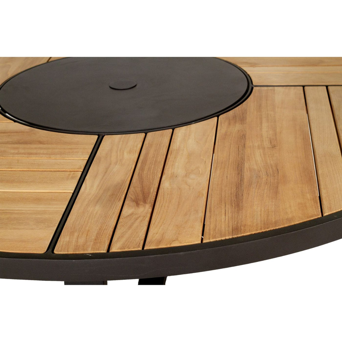 Luke Outdoor Round Dining Table in Asteroid Black - 1.6m - Notbrand