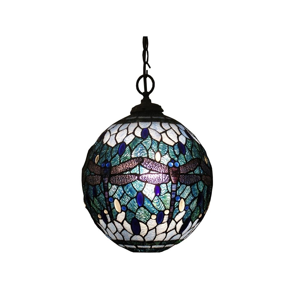 Blue Dasher Tiffany Style Pendant Lamp - Round - Notbrand