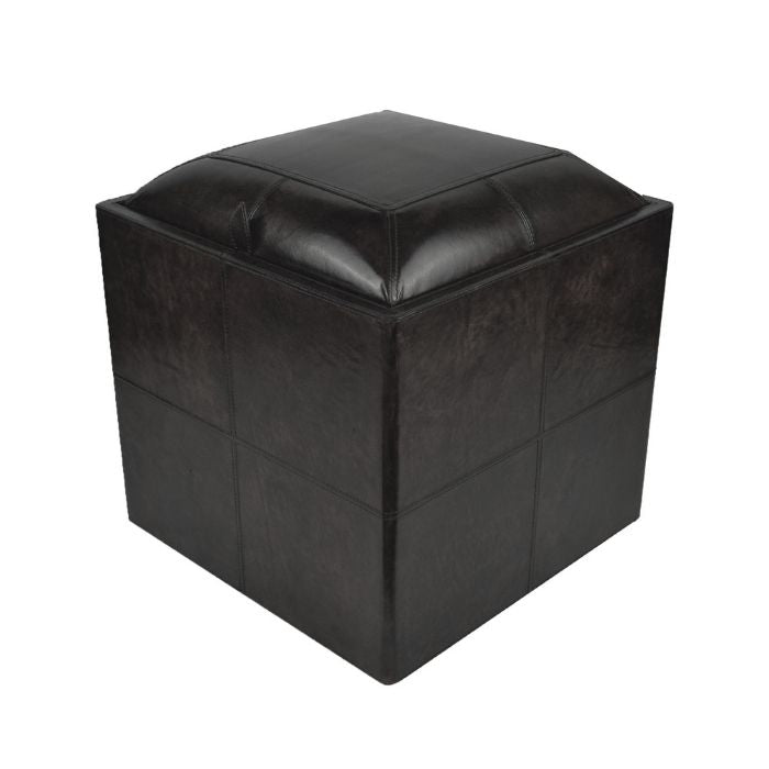 Back Leather Ottoman with Storage - NotBrand