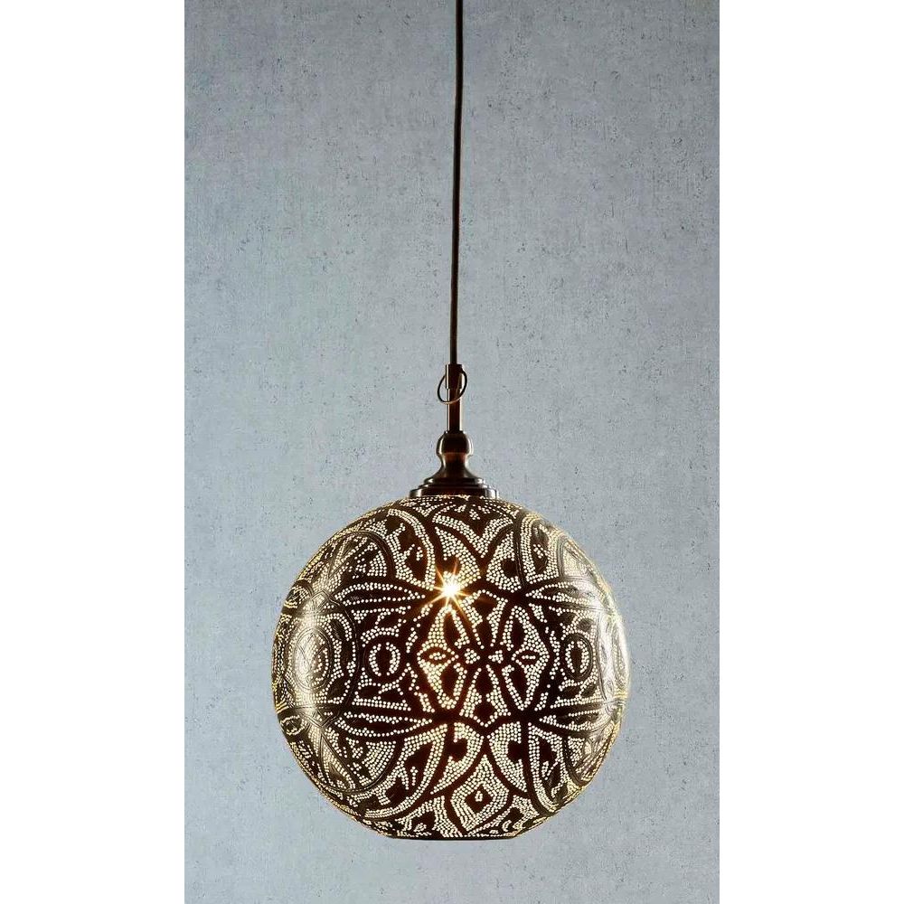 Moroccan Ball Ceiling Pendant in Silver - Small - Notbrand