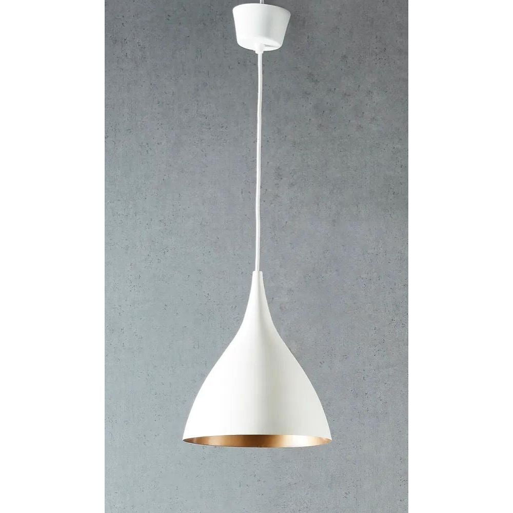 Macmillan Ceiling Pendant in Round White And Brass - Small - Notbrand