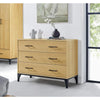 Scandic European Beech Solid Chest of Drawers - Natural and Black - Notbrand